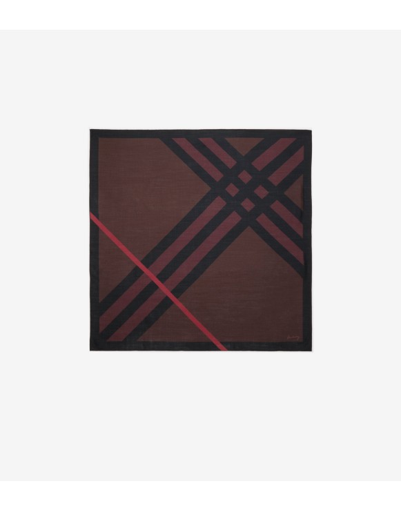 Check Cashmere Silk Scarf
