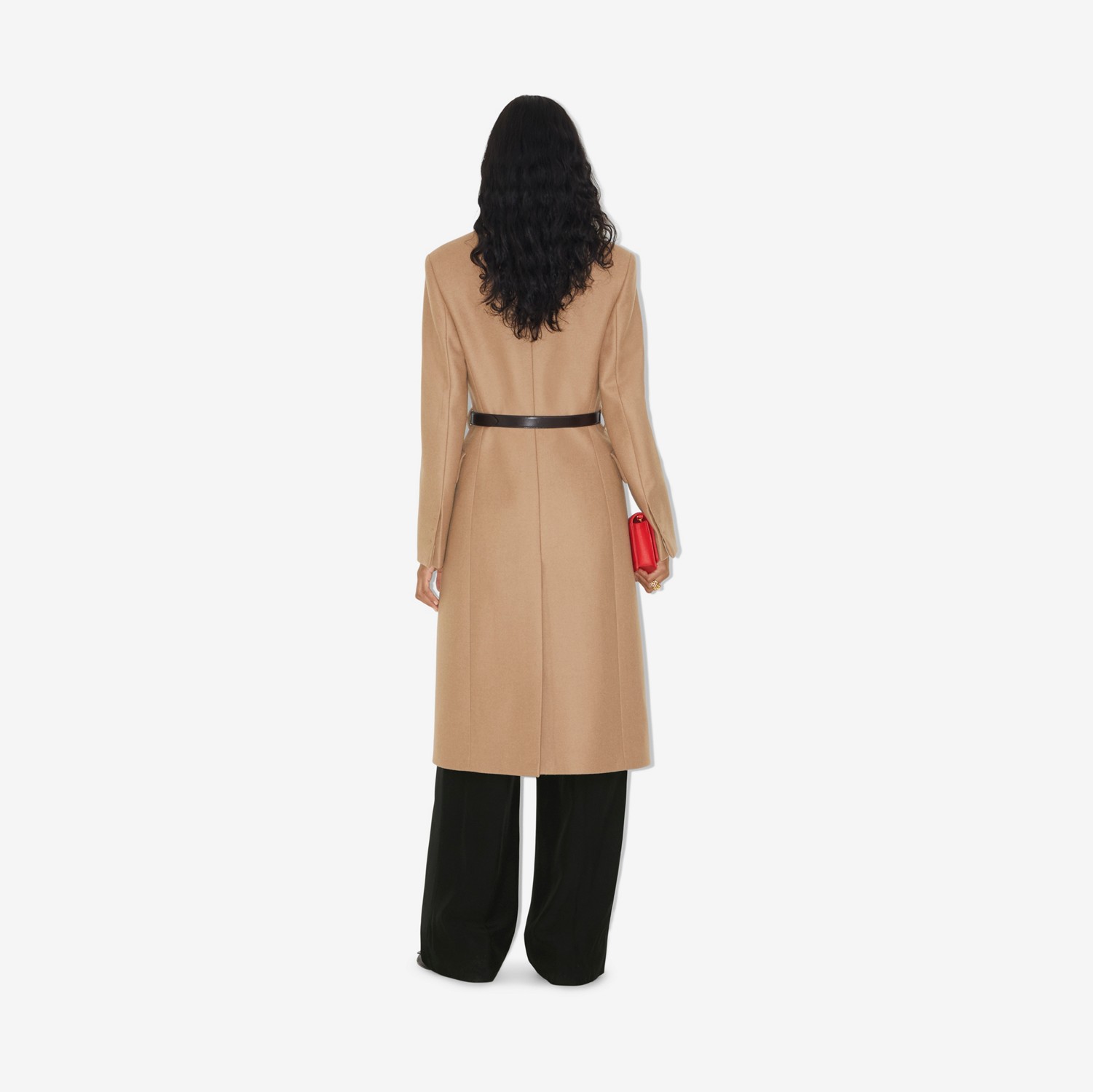 Manteau ajusté en laine et cachemire (Camaïeu Camel) - Femme | Site officiel Burberry®