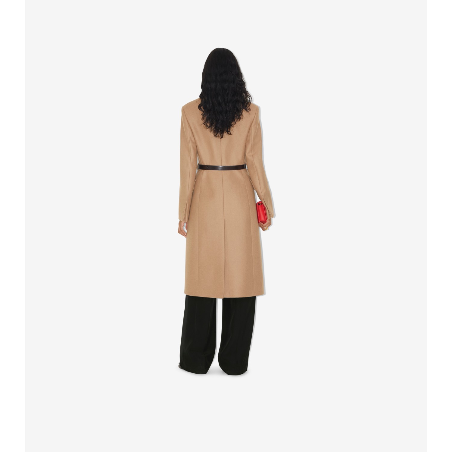 Wool Cashmere Tailored Coat in Camel Melange - Women