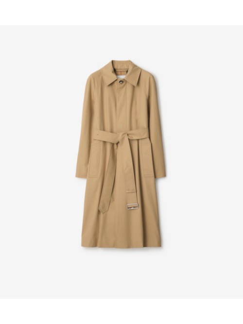 Shop Burberry Long Gabard In Flax