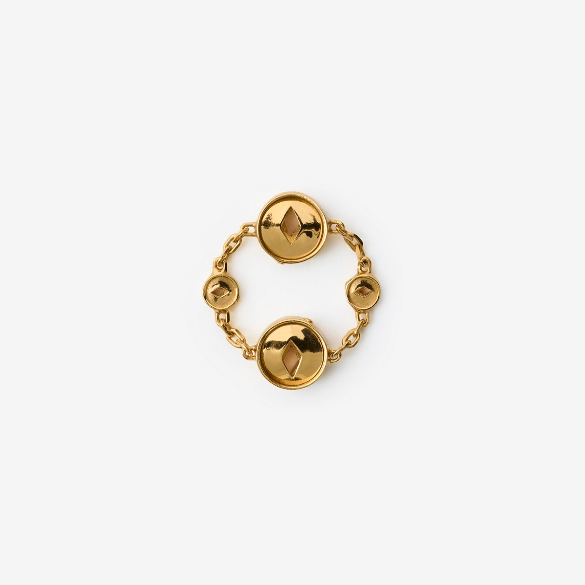 Burberry Hollow Medallion Ring In Gold