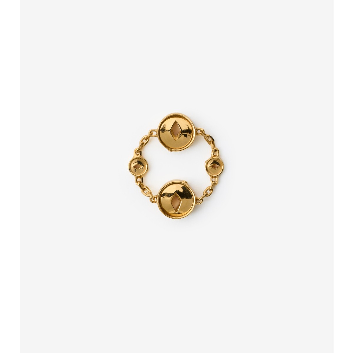 Burberry Hollow Medallion Ring In Gold