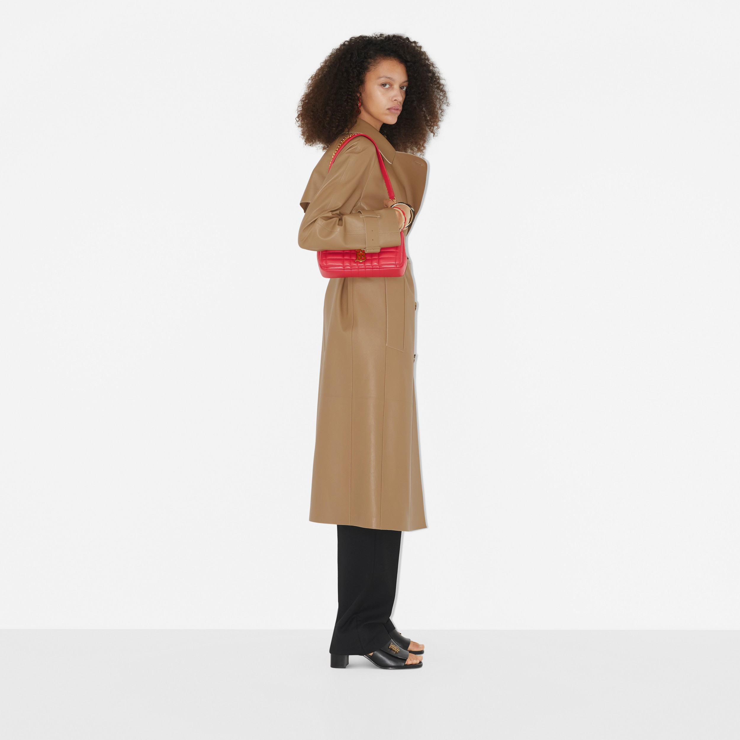 Leather Waterloo Trench Coat in Camel - Women | Burberry® Official - 3