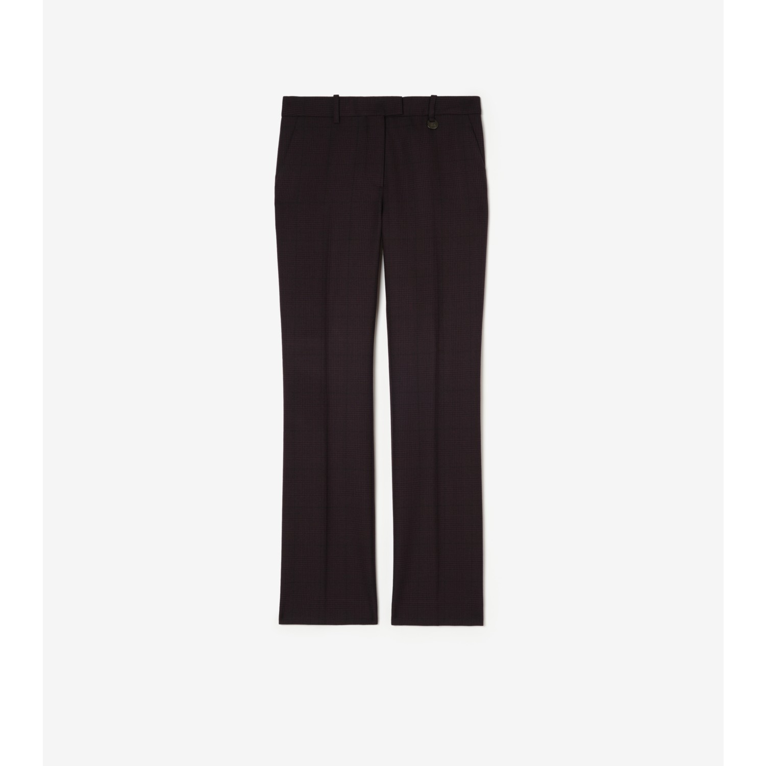 Check Wool Tailored Trousers