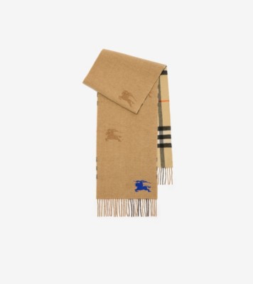 Reversible EKD Check Cashmere Scarf in Sand | Burberry® Official