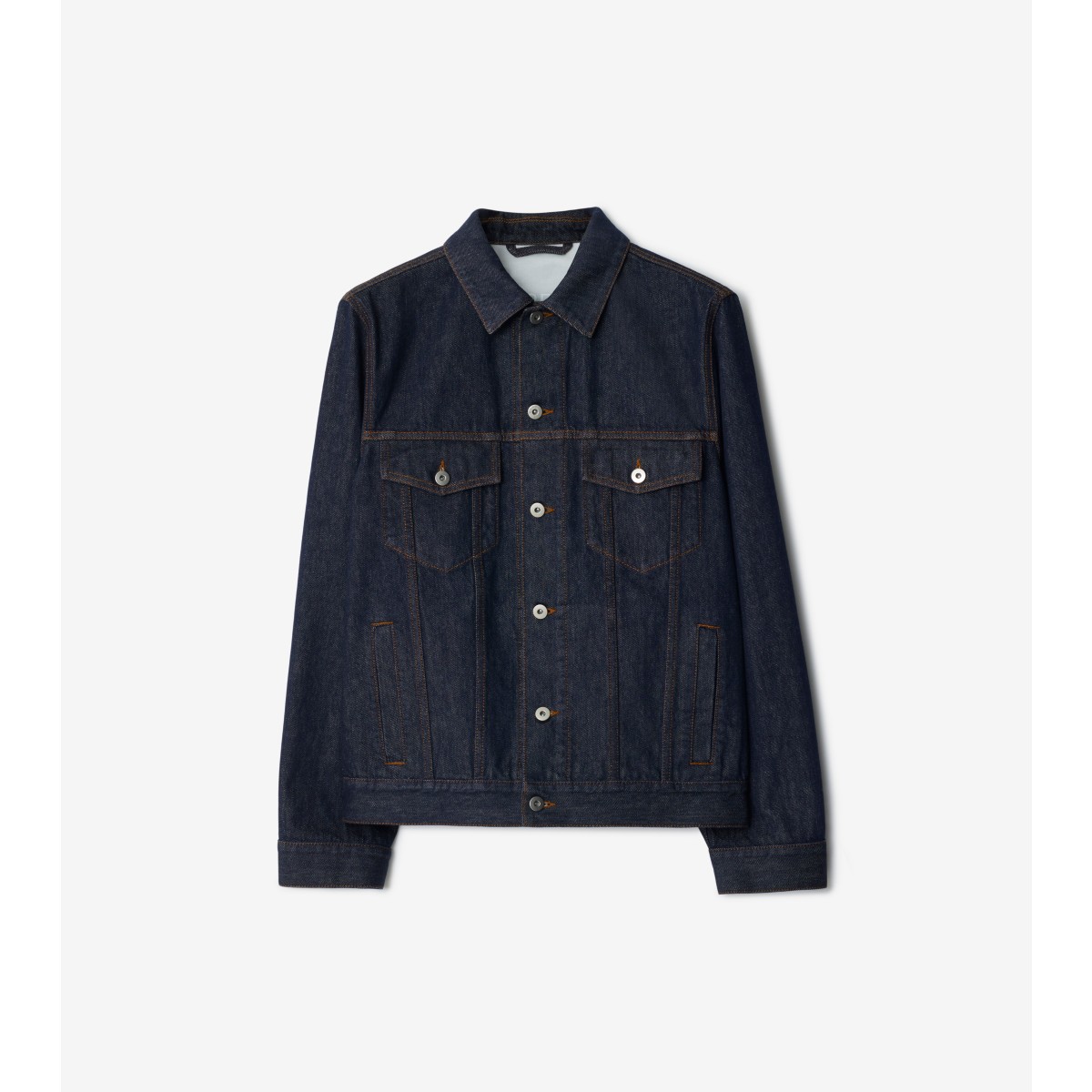 Burberry Indigo Blue Vintage-inspired Denim Jacket With Button Fastening In Blue