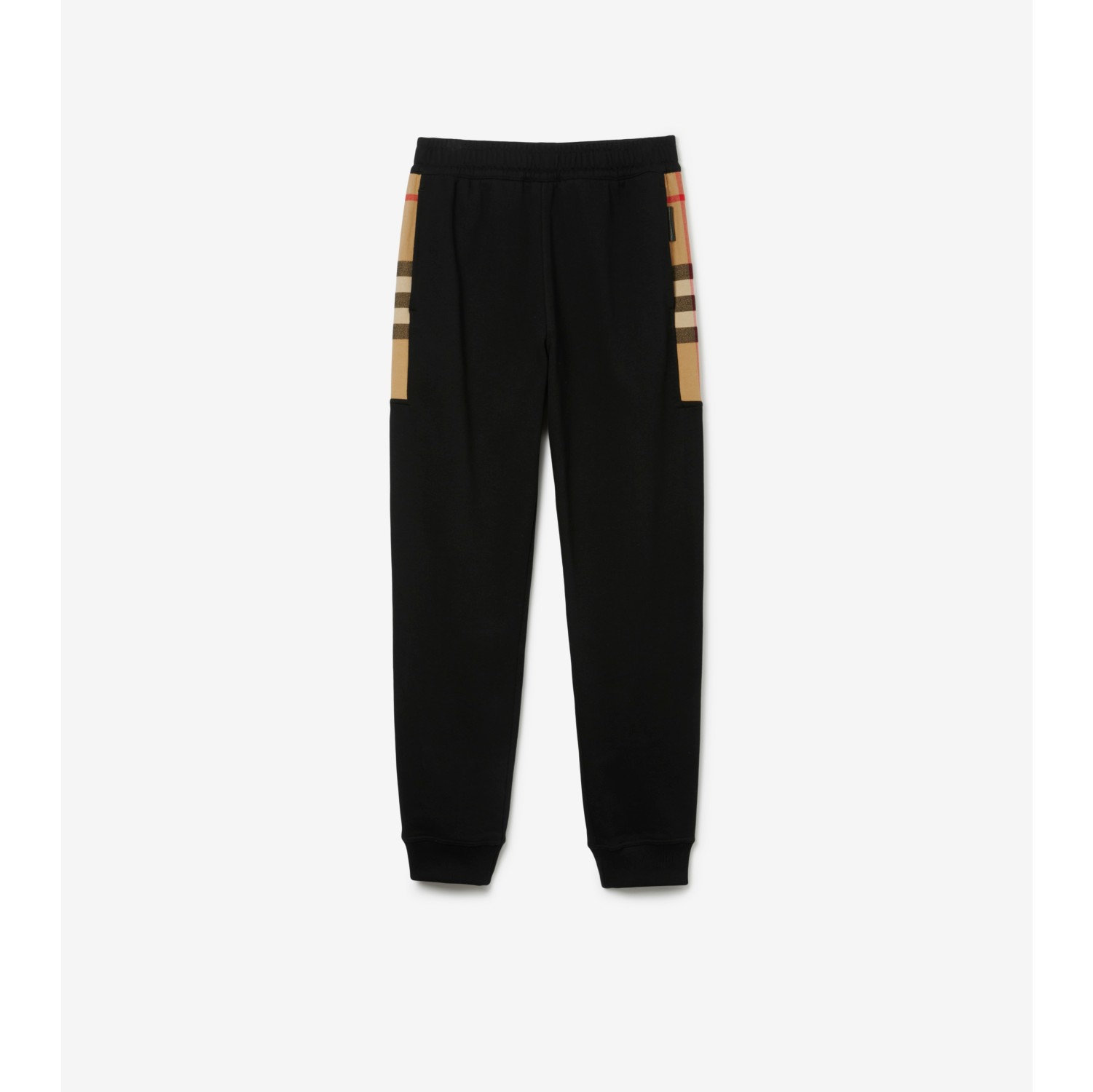 Check Panel Cotton Jogging Pants