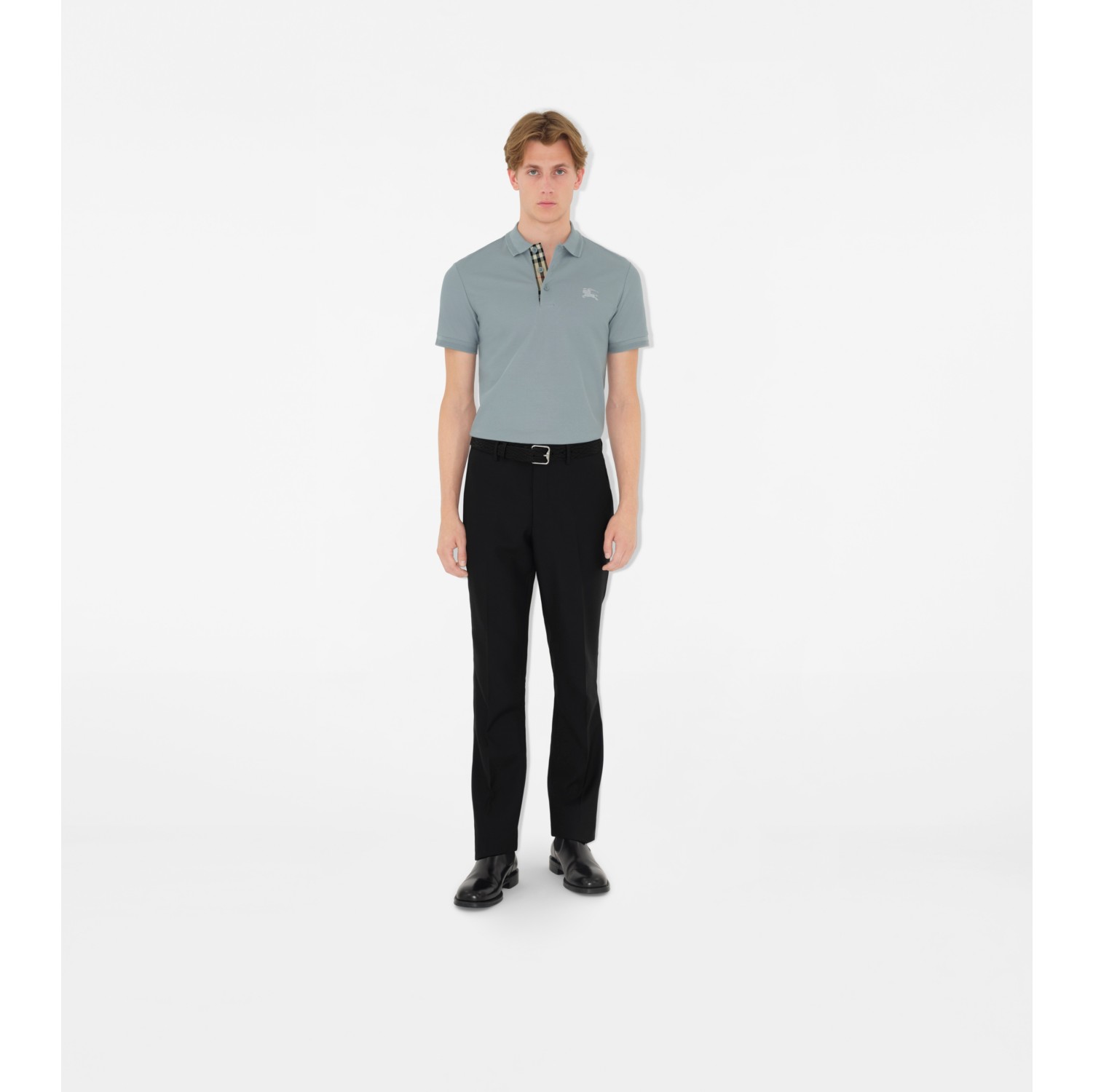 Cotton Polo Shirt in Gale Men Burberry Official