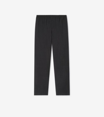 Pinstriped Wool Track Pants in Iron grey - Men | Burberry® Official