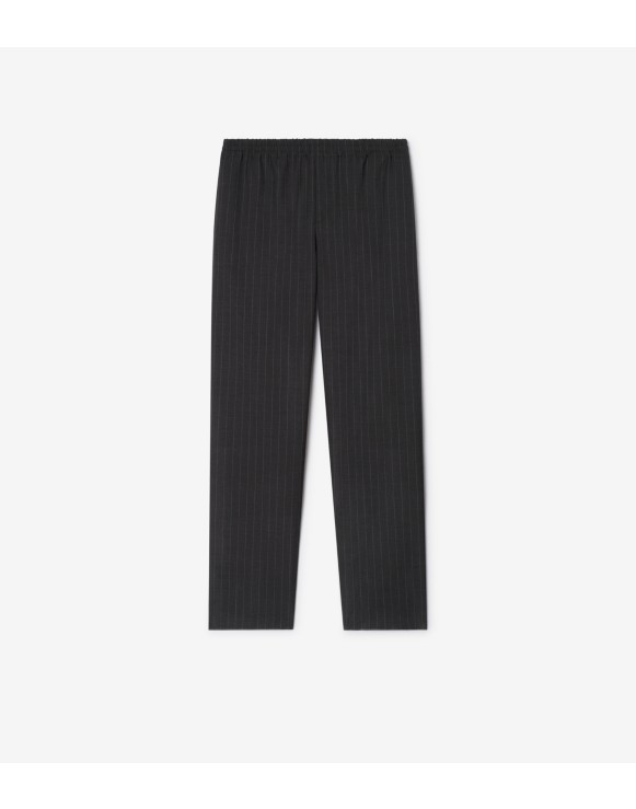 Pinstriped Wool Track Pants