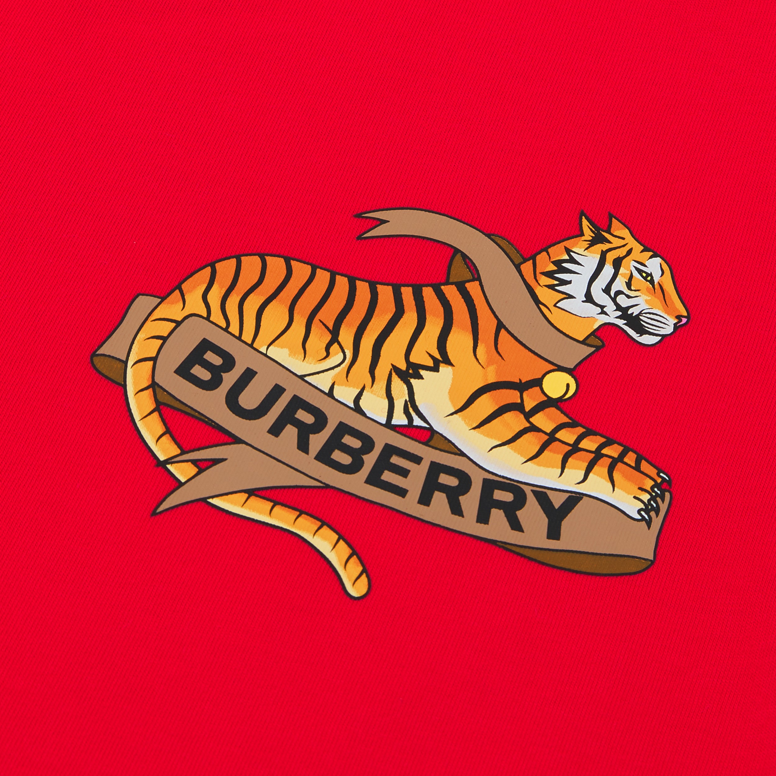 老虎图案棉质 T 恤衫 (亮红色) | Burberry® 博柏利官网 - 2