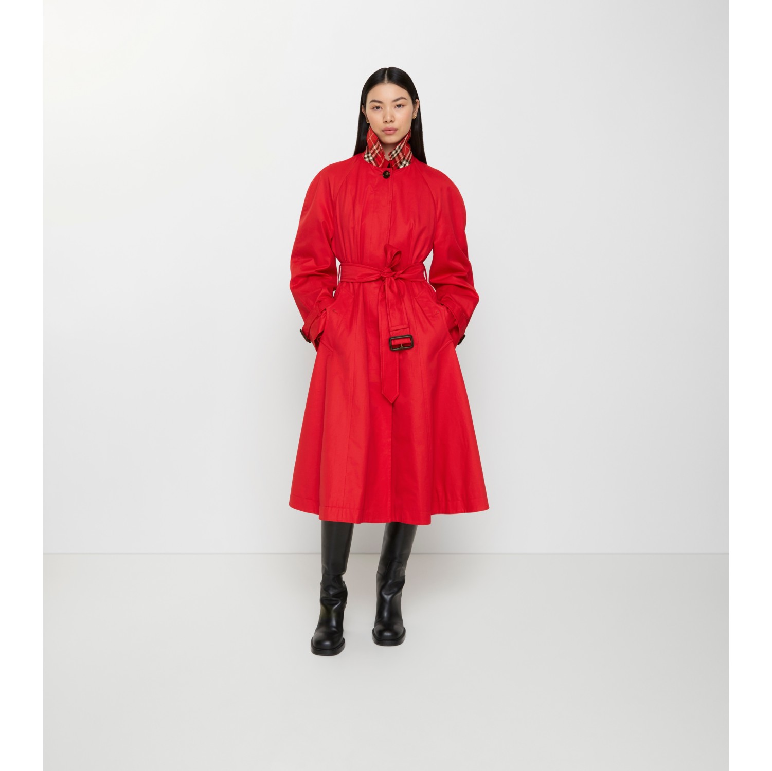 Long Gabardine Ellingham Fit-and-flare Car Coat