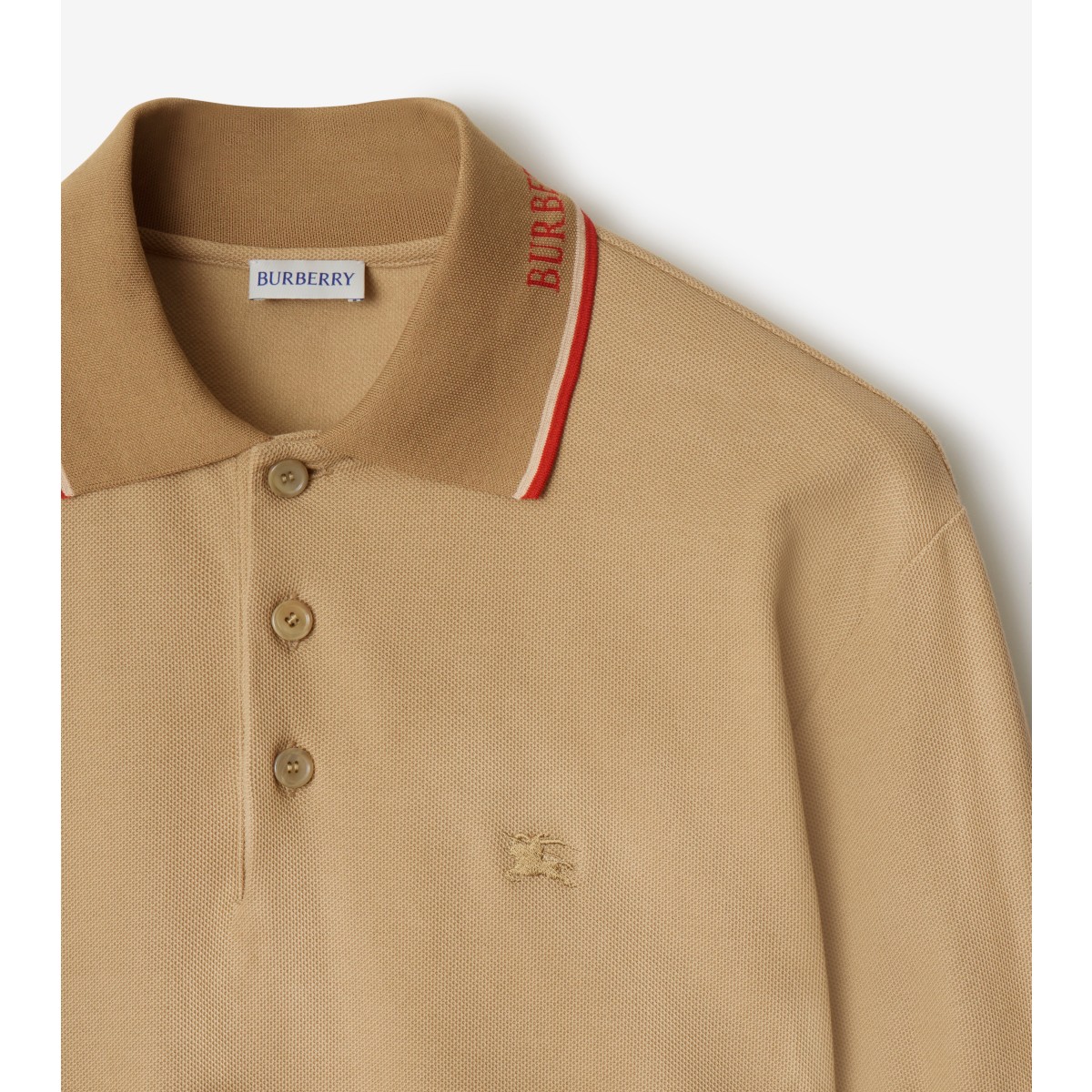  Embroidered Logo Collar Cotton Polo Shirt