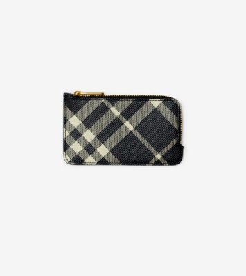 Check Zip Card Case in Black/calico - Women | Burberry® Official