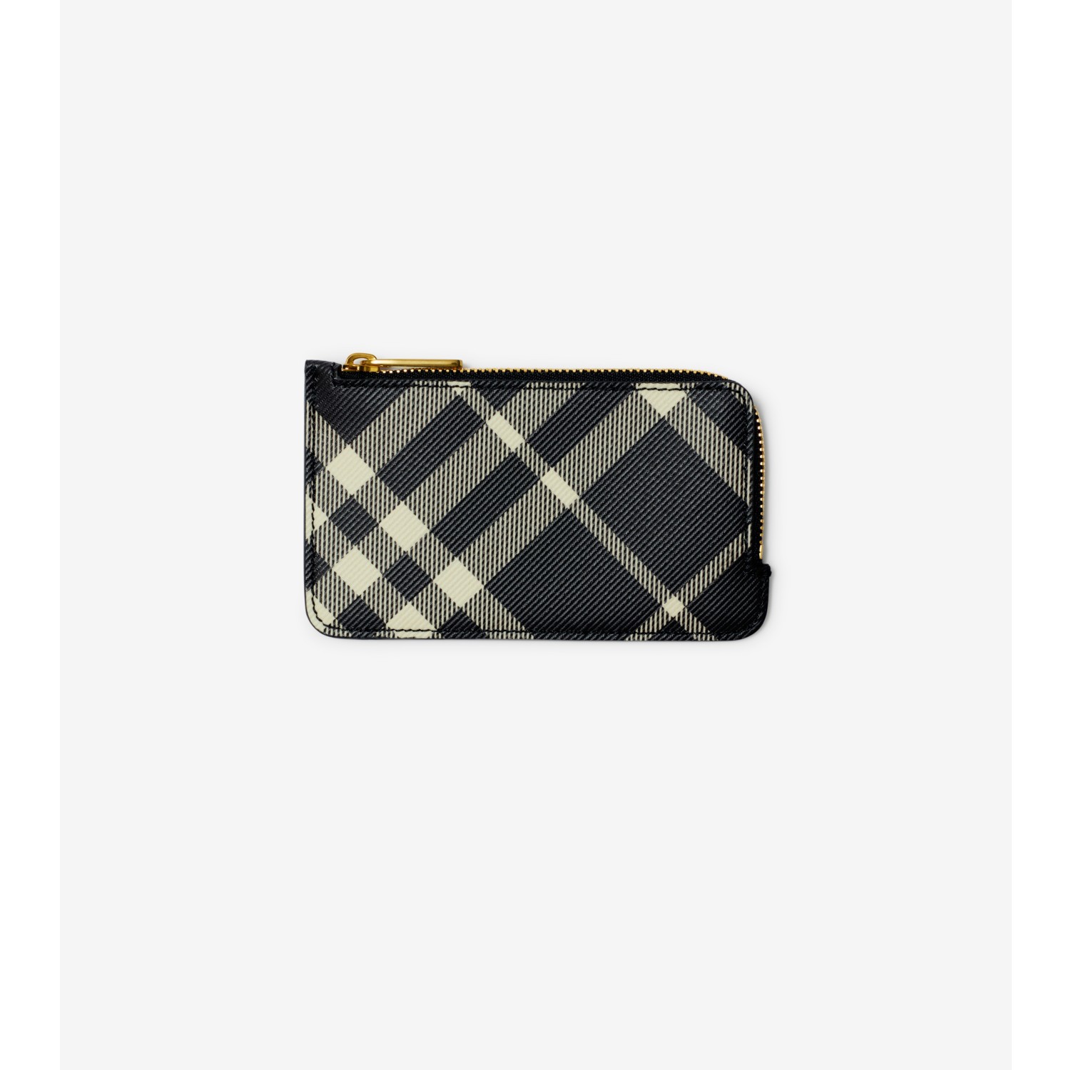 Check Zip Card Case in Black calico Women Burberry Official