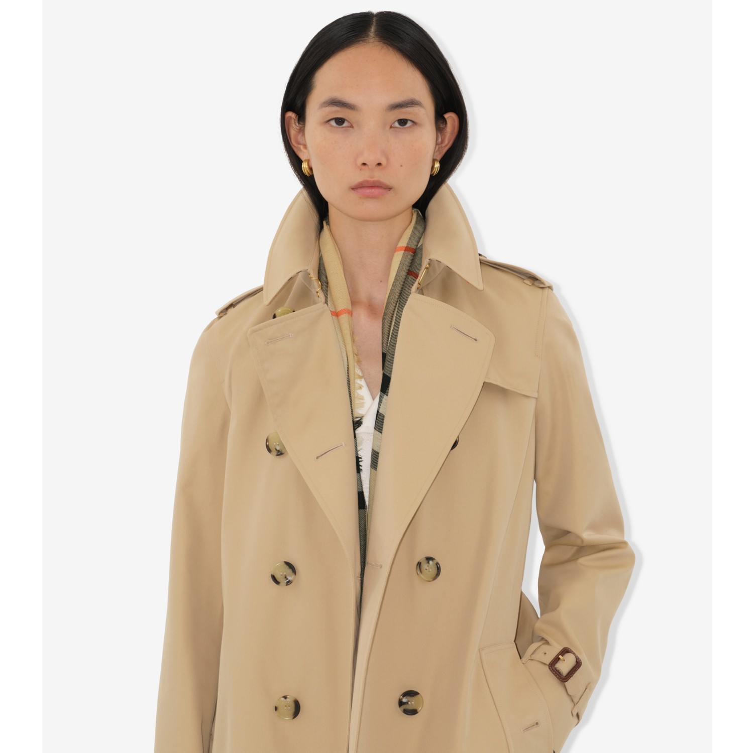 正規店購入BURBERRY ケンジントントレンチコート ミッドレングス ケンジントン ヘリテージ トレンチコート (ハニー