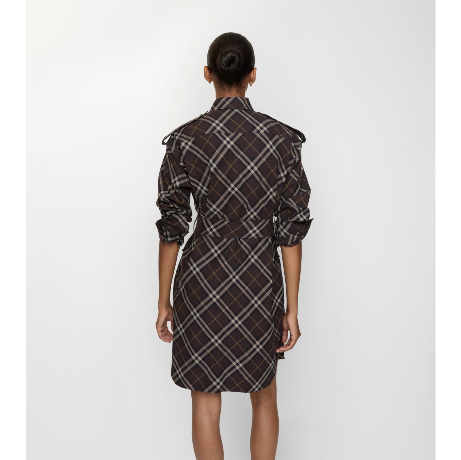Robe chemise en flanelle de coton Check