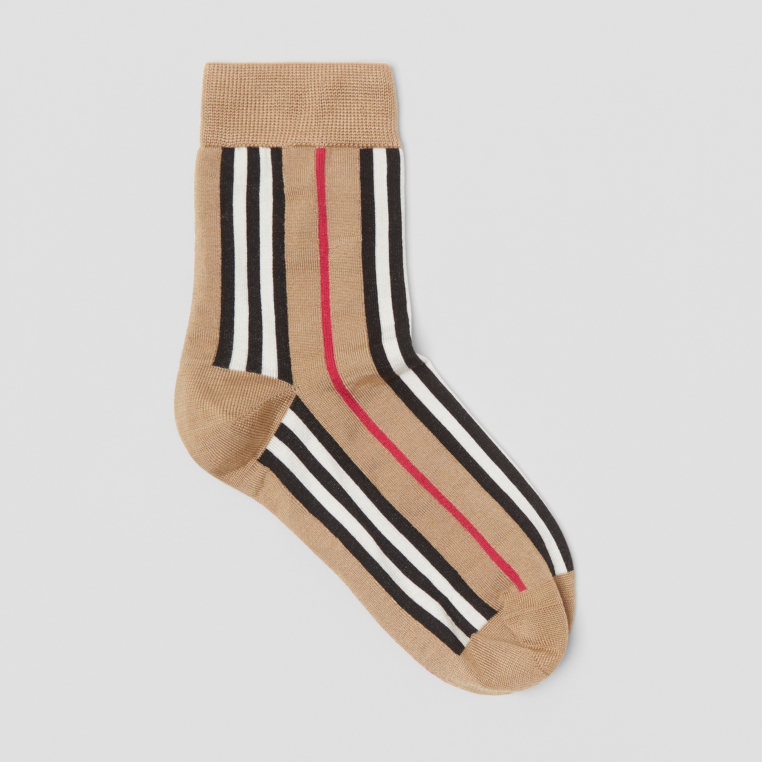 Icon Stripe Intarsia Ankle Socks in Archive Beige | Burberry® Official - 1
