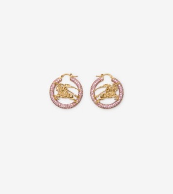 EKD Pavé Hoop Earrings in Gold/pink - Women | Burberry® Official