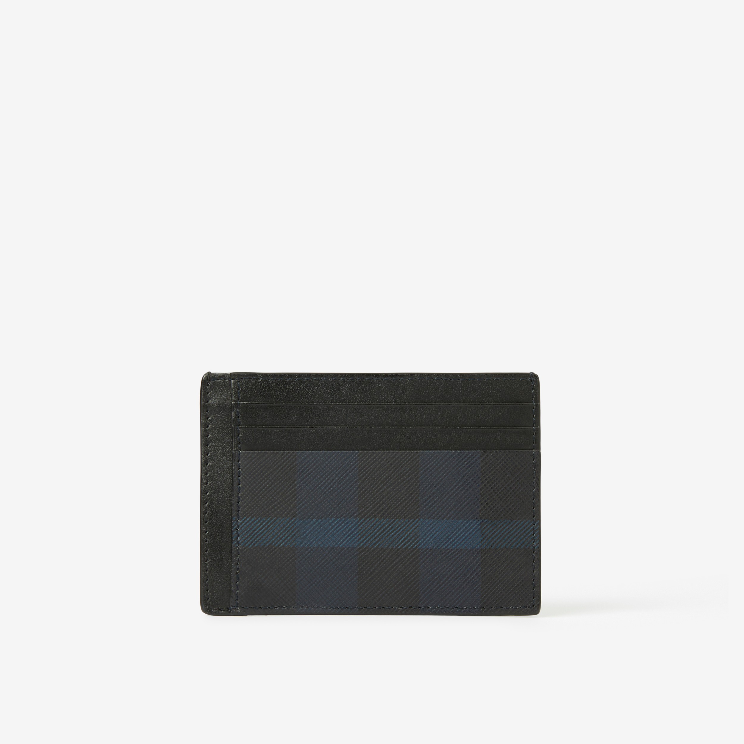 Exaggerated Check Money Clip Card Case in Dark Charcoal Blue - Men |  Burberry® Official