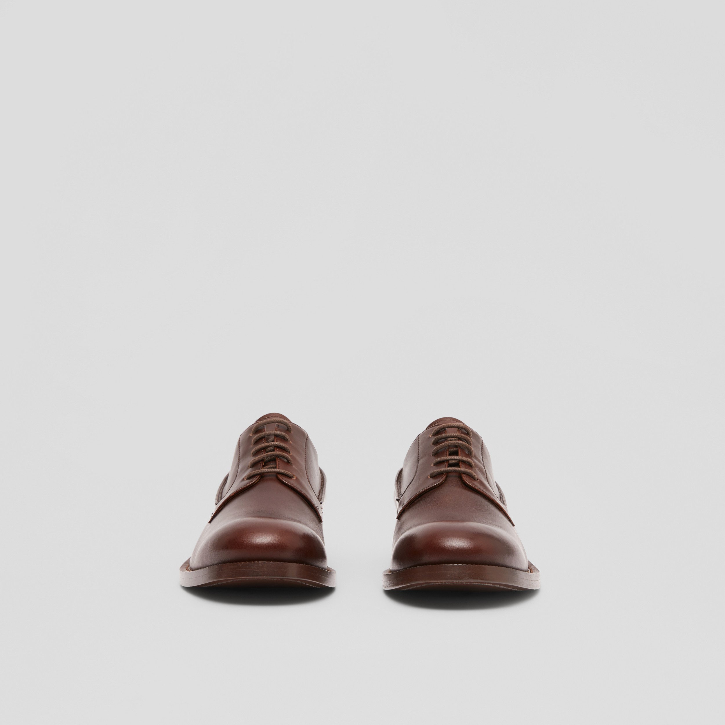 Monogram Motif Leather Derby Shoes in Brown - Men | Burberry® Official - 4