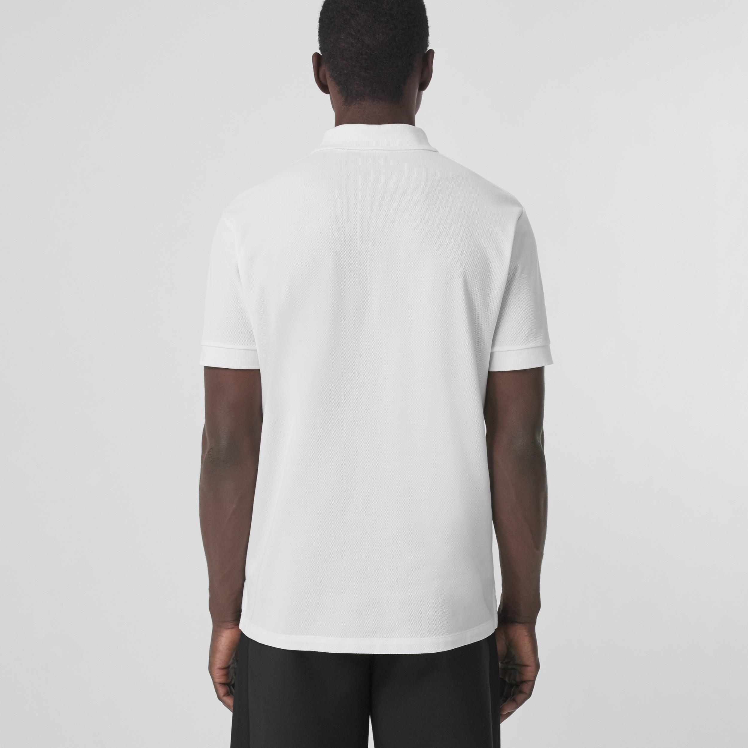 Camisa polo de algodão piquê com estampa de monograma (Branco) - Homens | Burberry® oficial - 3