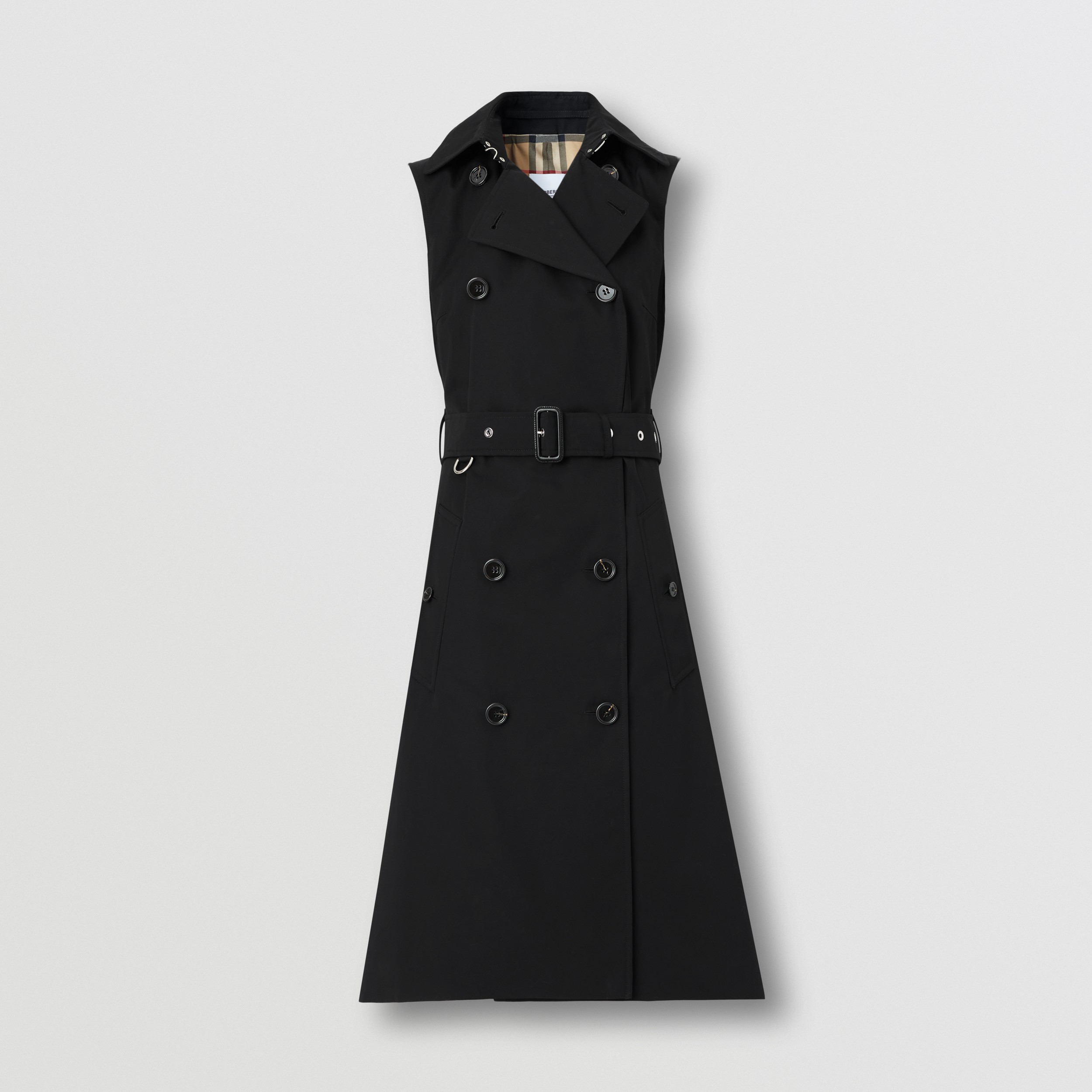 Custom Fit Sleeveless Cotton Gabardine Trench Dress in Black - Women | Burberry® Official - 4