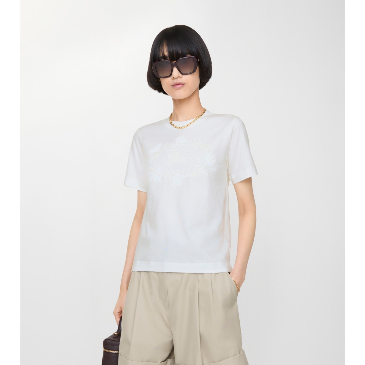  Printed Knight Stamp Cotton T-shirt