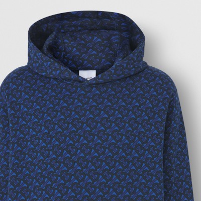 burberry monogram print cotton hoodie