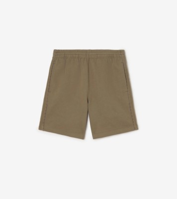 Check Piping Cotton Shorts in Finch brown - Men | Burberry® Official