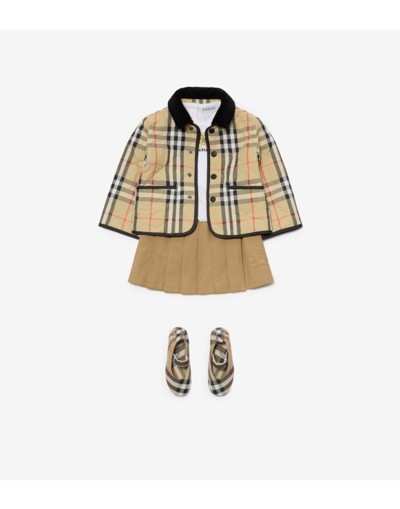 Check Quilted Nylon Barn Jacket