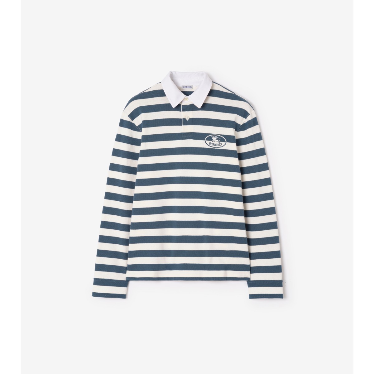  Stripe Knight Stamp Cotton Rugby Shirt