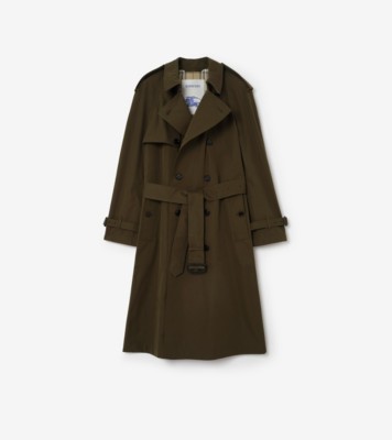 ロング ライトウェイトコットン トレンチコート (マーシュグリーン