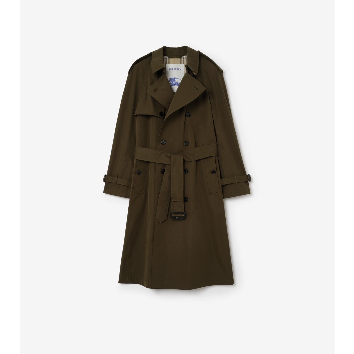  Check Long Lightweight Trench Coat