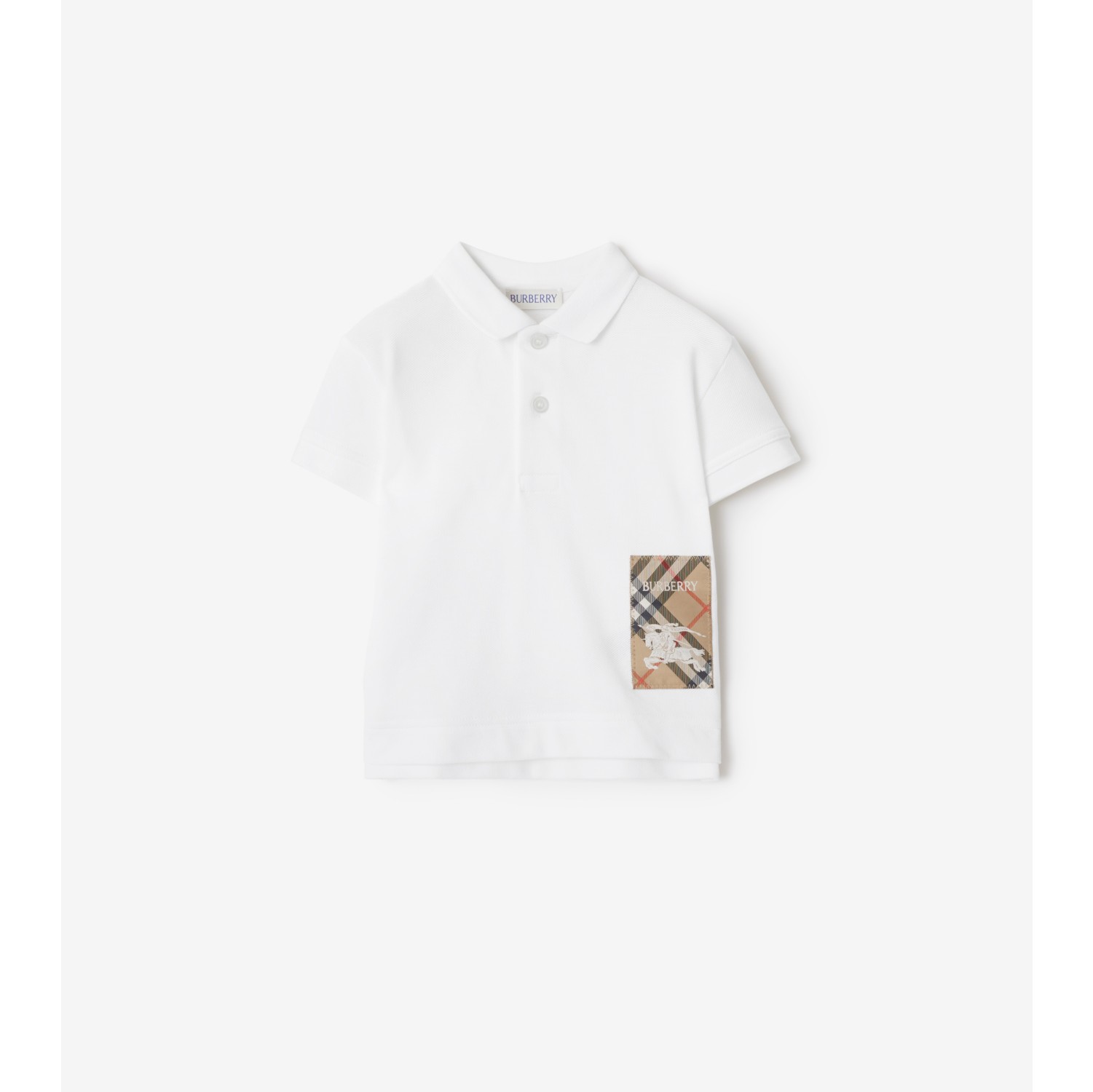 Check Label Cotton Polo Shirt