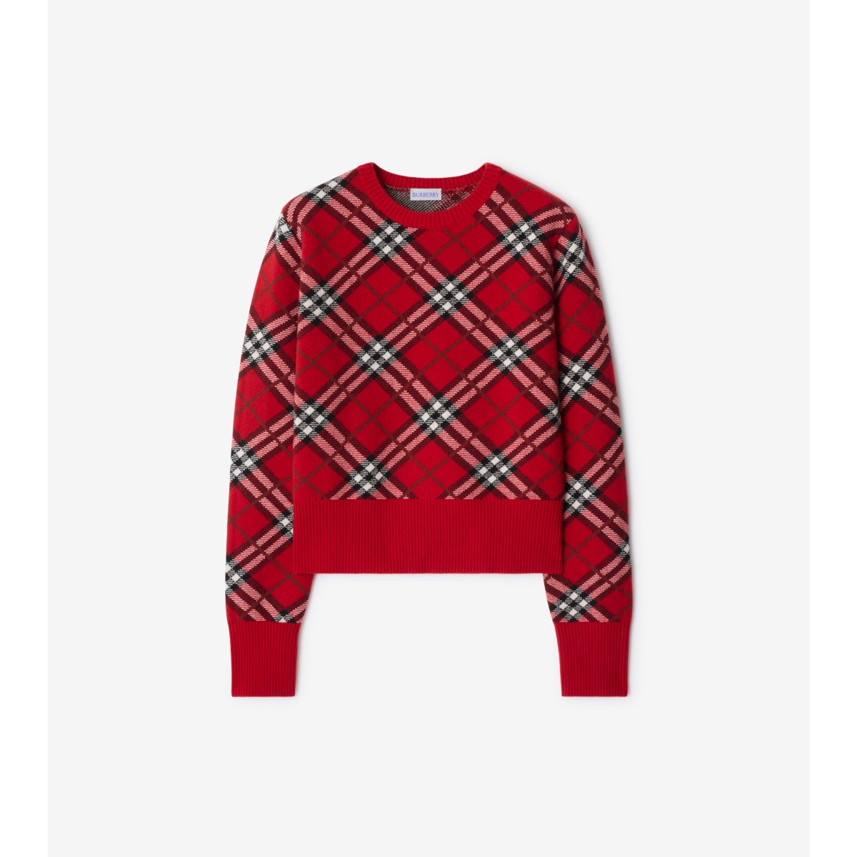  Check Wool Cashmere Blend Sweater