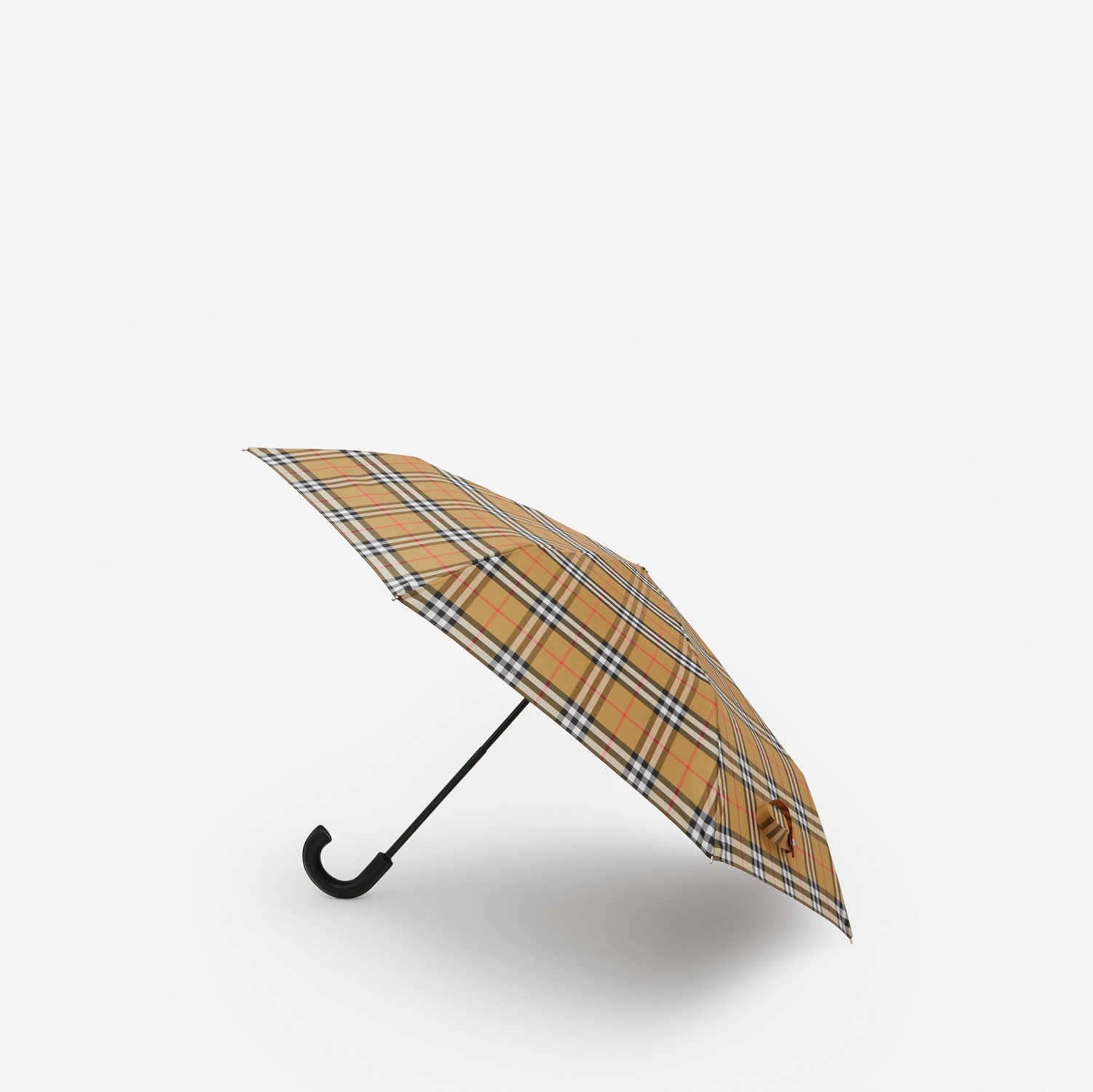 Paraguas plegable a cuadros Vintage Checks (Beige) | Burberry® oficial
