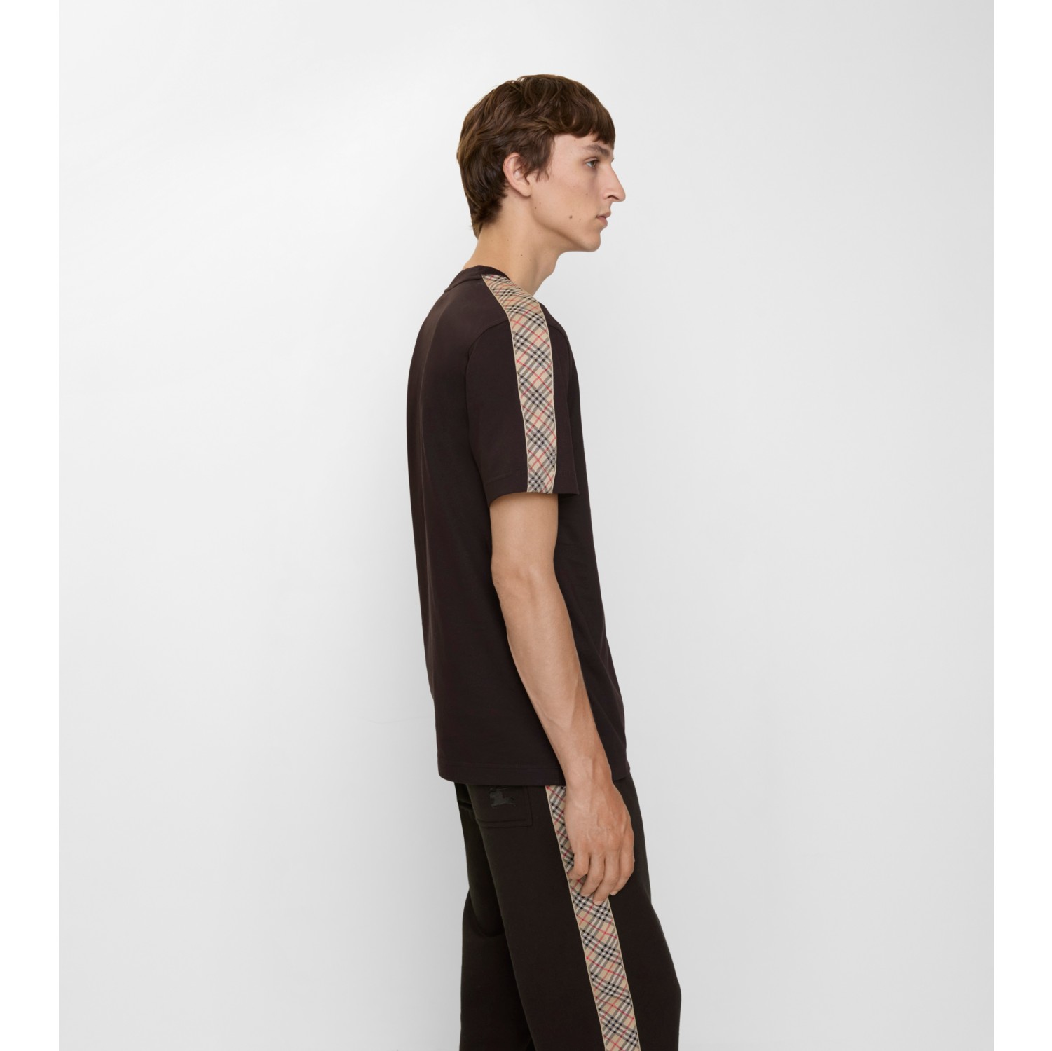 Check Trim Cotton T-shirt