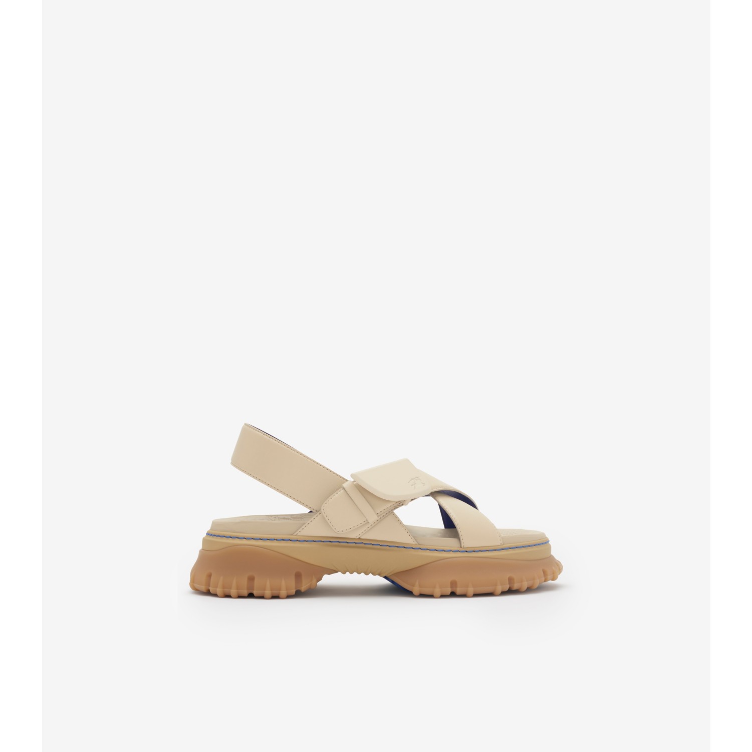 Leather Pebble Sandals in Soap Women Burberry Official