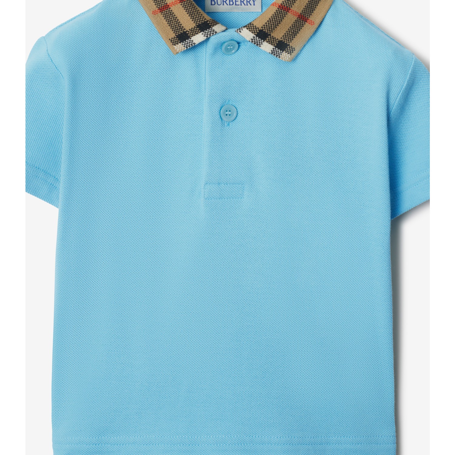 Check Collar Cotton Polo Shirt