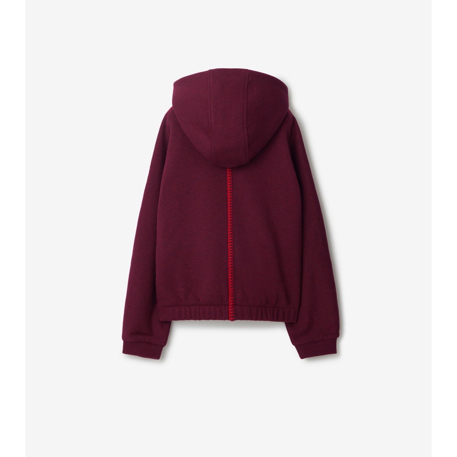 Cotton Zip Hoodie in Claret melange | Burberry® Official