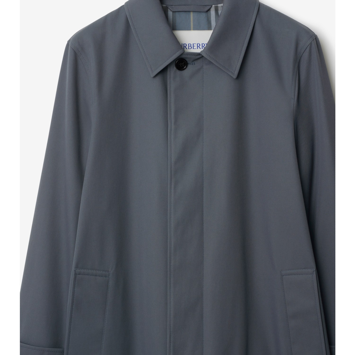 Car coat longo de gabardine