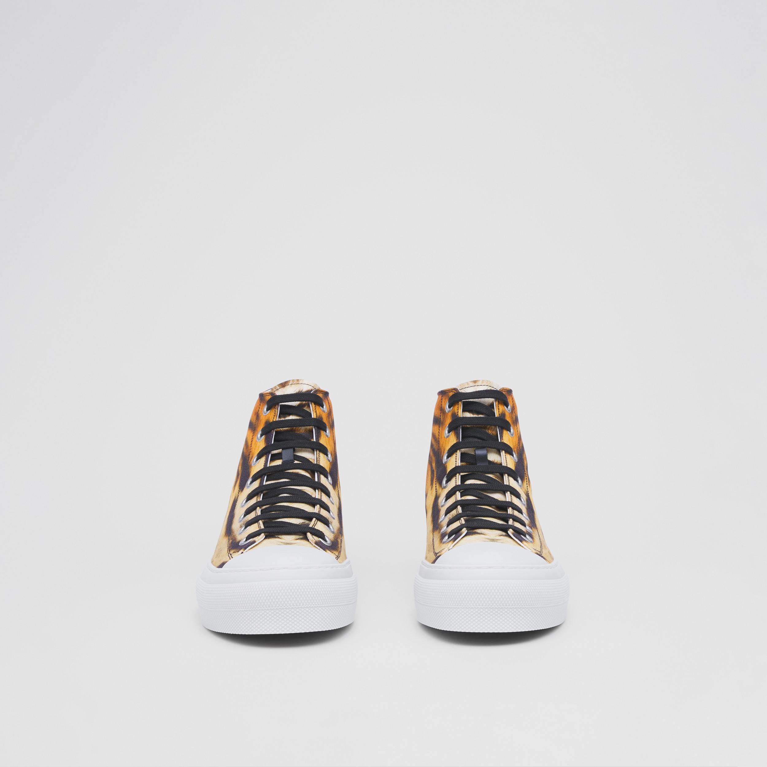 Tiger Print Cotton High-top Sneakers - Men | Burberry® Official - 4