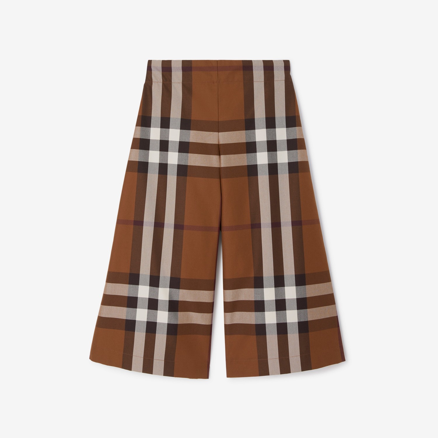 Jupe-culotte en gabardine de coton Check (Bouleau Brun Sombre) | Site officiel Burberry®