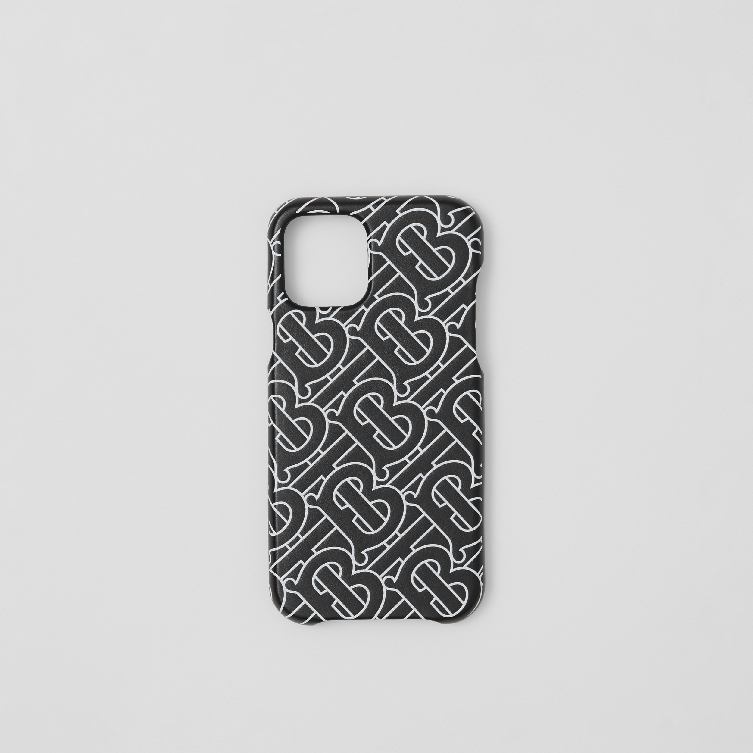 Monogram Print Leather iPhone 12 Pro Case in Black/white - Men | Burberry®  Official