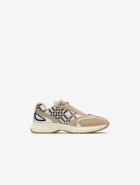 Beige Sneakers with silver details for Men
