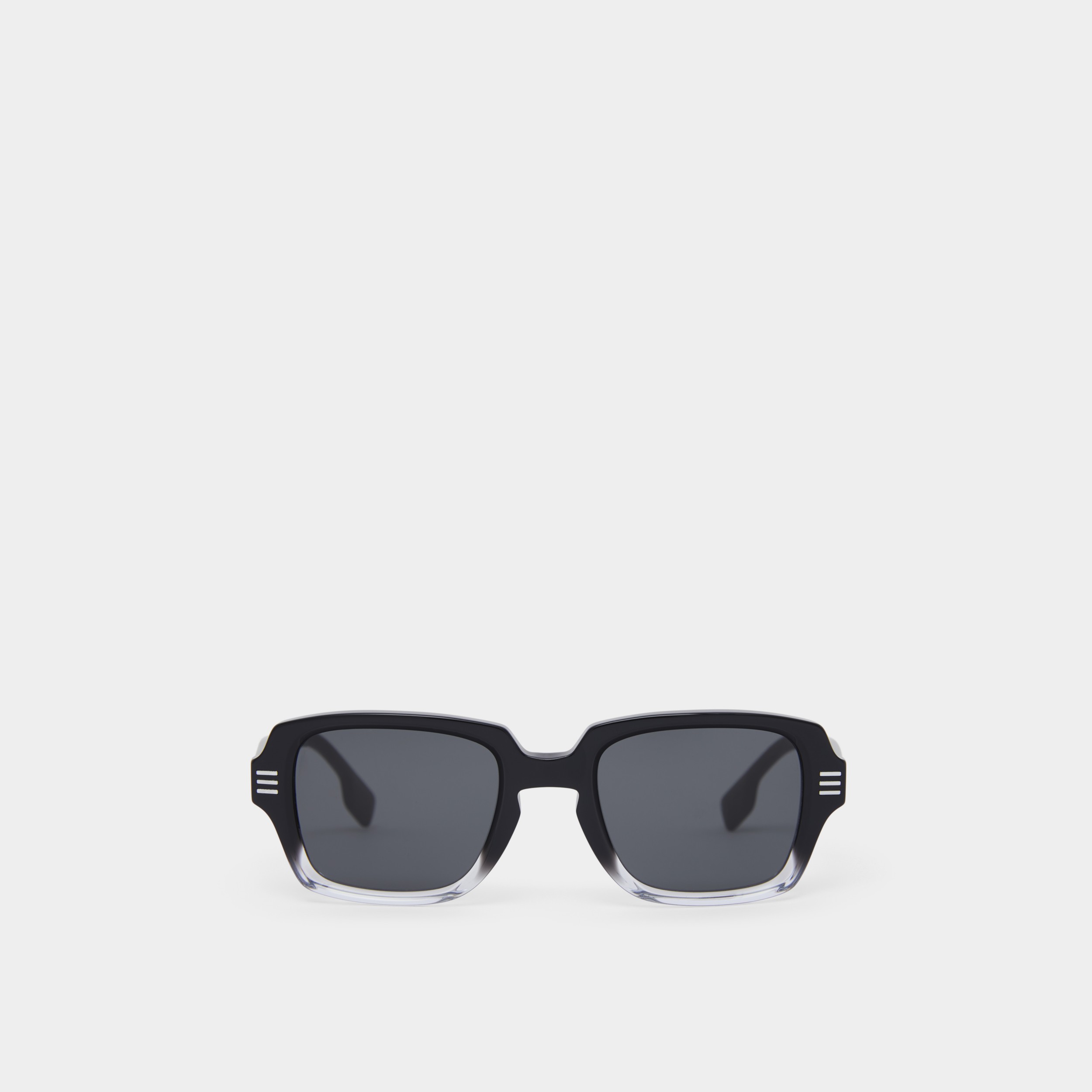 Logo Detail Rectangular Frame Sunglasses in Black