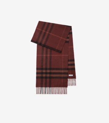 チェック カシミアスカーフ (ダークガーネットレッド) | Burberry®公式