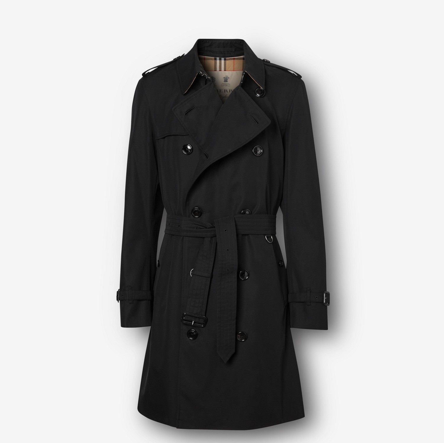 The Chelsea - Trench coat Heritage médio (Preto) - Homens | Burberry® oficial