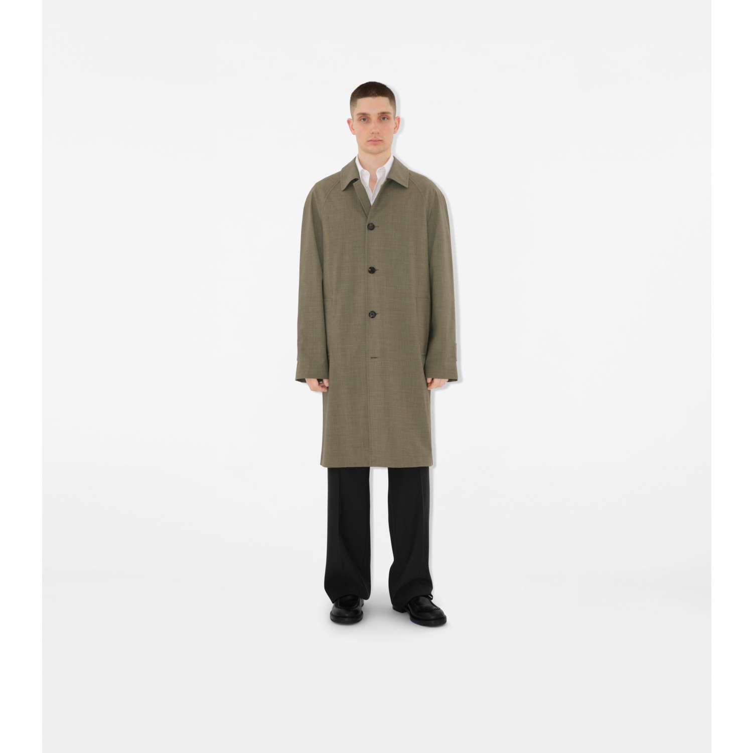 Long Stretch Wool Car Coat